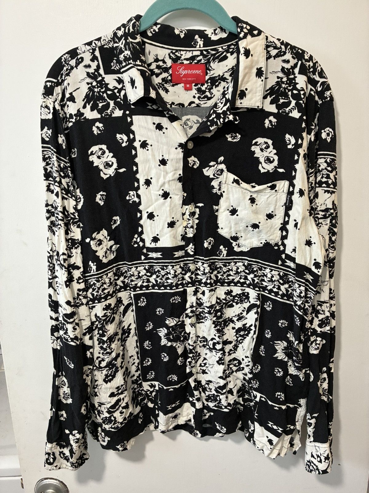 Supreme Supreme SS16 Black Rayon Paisley button up bandana Size US M / EU 48-50 / 2 - 1 Thumbnail
