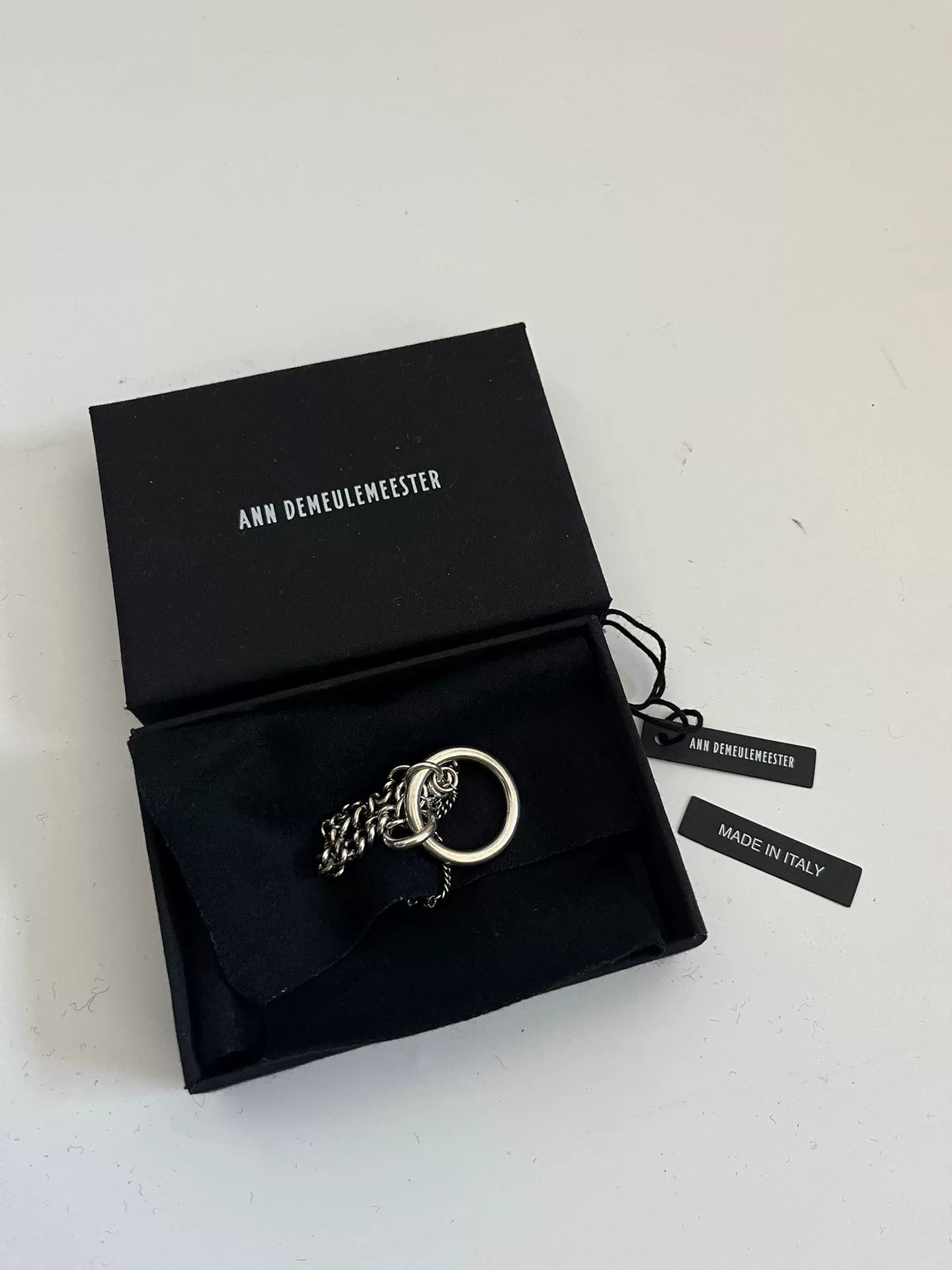 Ann Demeulemeester ANN DEMEULEMEESTER Silver Chain Ring Size ONE SIZE - 1 Thumbnail