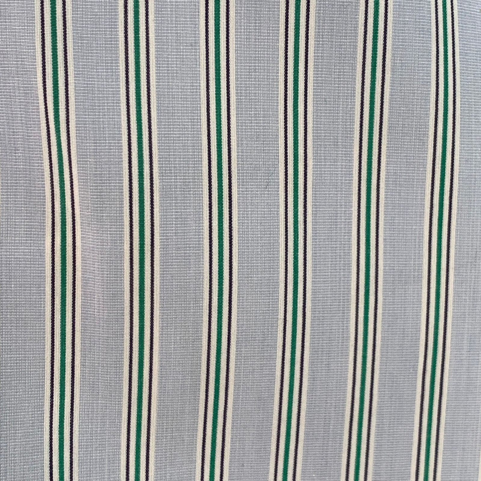 Turnbull & Asser Blue Green Stripe Cotton French Cuff Long Sleeve Shirt Size US L / EU 52-54 / 3 - 2 Thumbnail