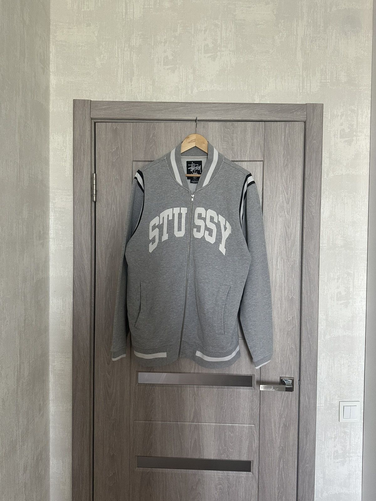 00S STUSSY SPELLOUT VINTAGE VARSITY RETRO COLEGE JACKET