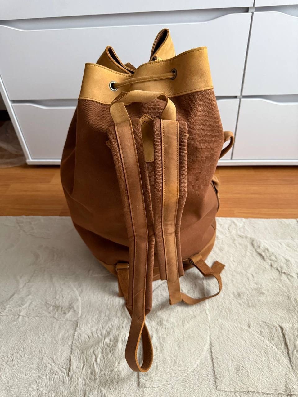 Marlboro Marlboro Brown Cotton Denim Backpack Bag With Leather insert Size ONE SIZE - 3 Thumbnail