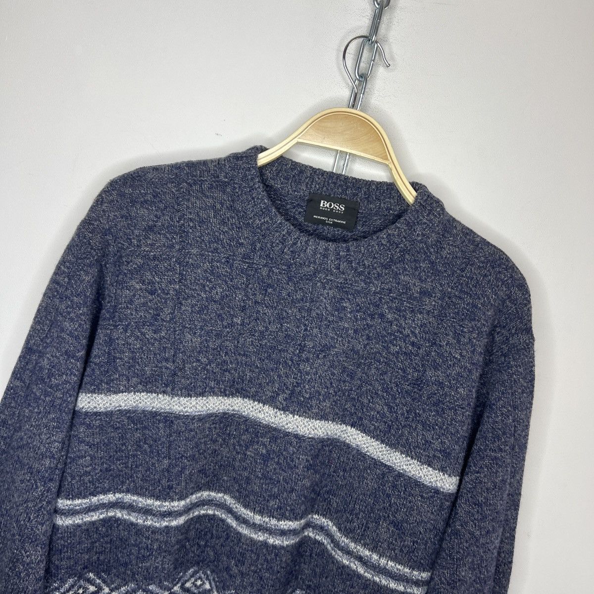 Designer × Hugo Boss × Vintage Vintage 90s Wool Silk Blend Hugo Boss Sweater Jumper Knit Size US L / EU 52-54 / 3 - 4 Thumbnail