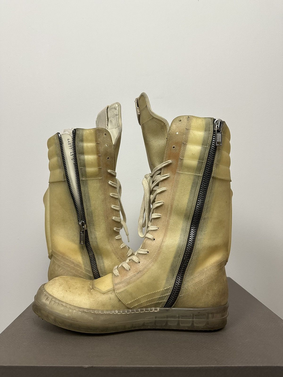 Rick Owens SS23 ‘EDFU’ Apparation Leather Cargobasket Sneaker Size US 10 / EU 43 - 9 Thumbnail