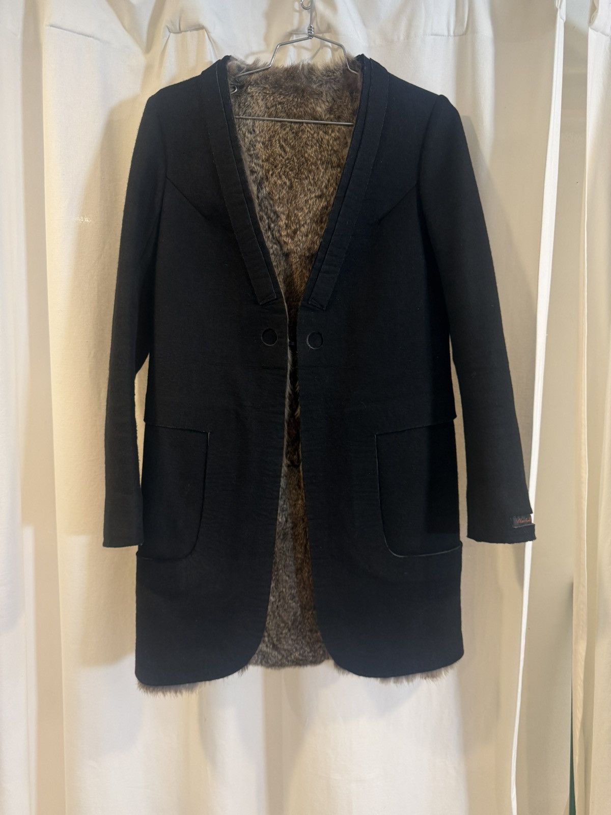 Undercover Undercover AW05 Arts & Crafts Felted Wool Rabbit Fur Jacket Size US XS / EU 42 / 0 - 1 Thumbnail