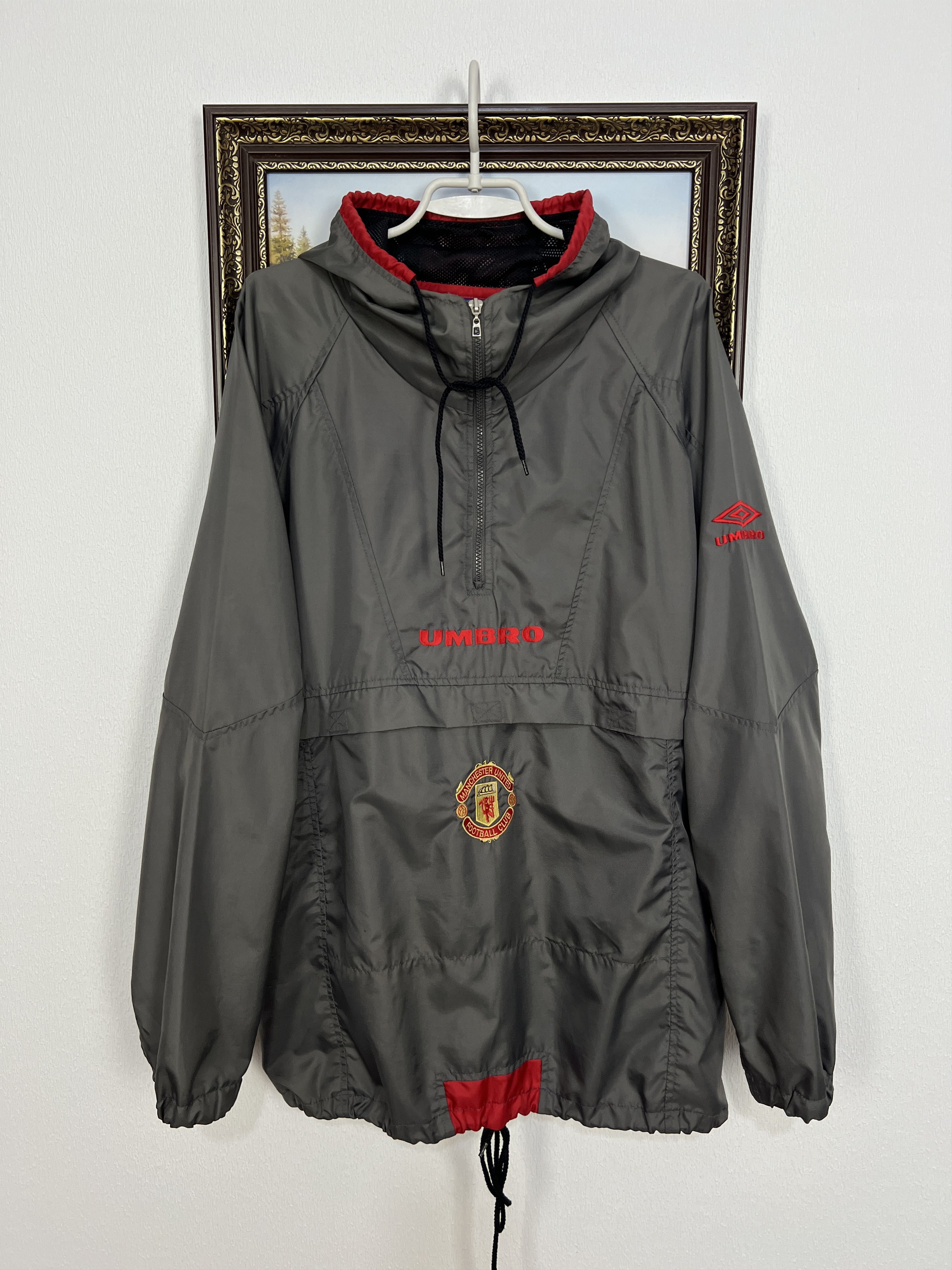 Umbro Manchester United Football Jacket Soccer Hooded Track Size US XL / EU 56 / 4 - 1 Thumbnail