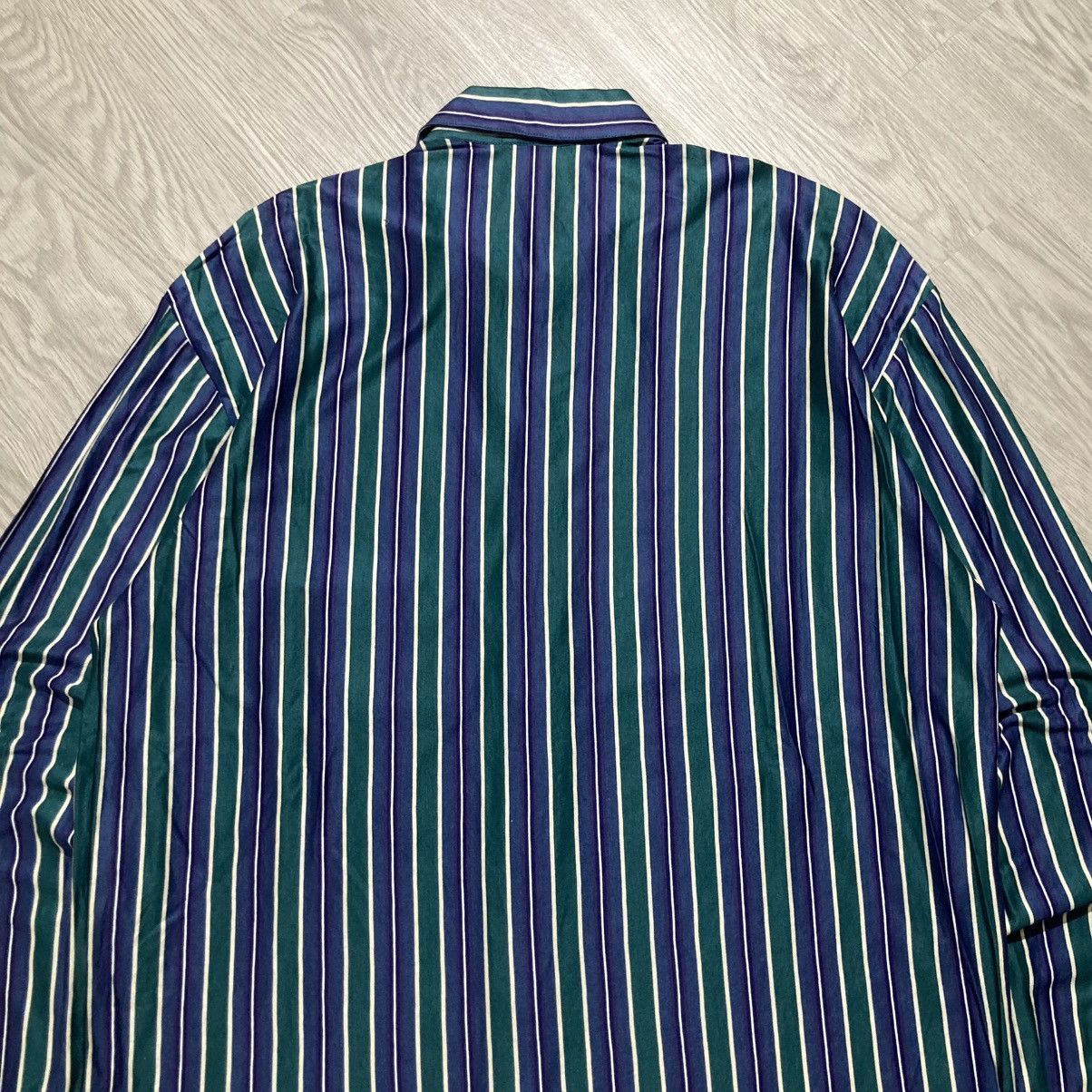 Vintage 🇮🇹 1990s Vintage Pavesi Polvato Silk Striped Shirt Luxury Size US L / EU 52-54 / 3 - 10 Thumbnail