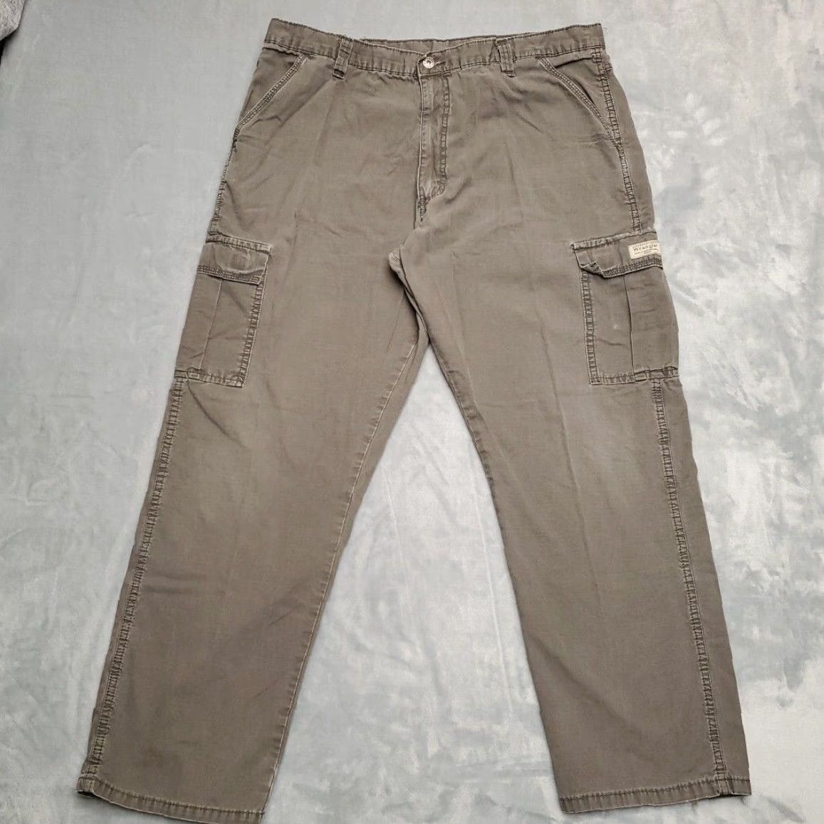 Wrangler VINTAGE Wrangler Pants Mens 38x30 Gray Cargo Flat Front Ripstop Cotton Hiking Casual Size US 38 / EU 54 - 2 Thumbnail