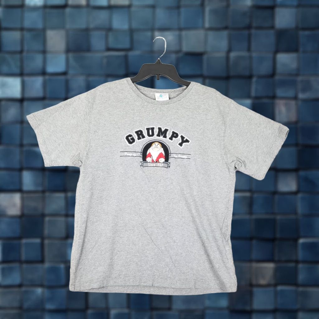 Vintage Disneyland Resort Grumpy Pump up The Grump Men T-shirt L Gray Embroidered Logo Crew Neck Short Sleeve Adult Regular Disney Cartoon Logo T-shirt Mens Size US L / EU 52-54 / 3 - 1 Thumbnail