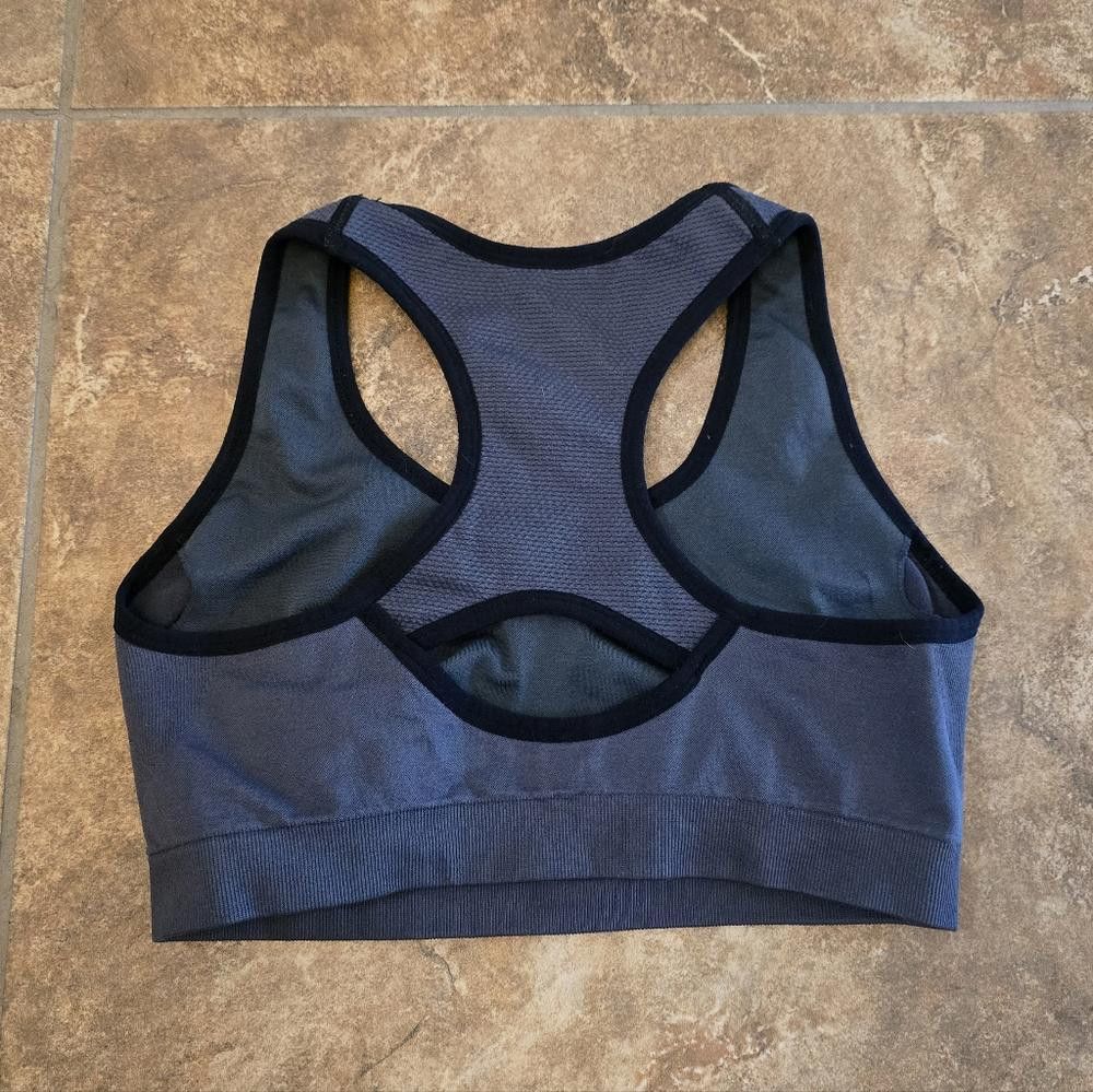 Designer Grey Black Detailed Sport Bra Size ONE SIZE - 2 Thumbnail
