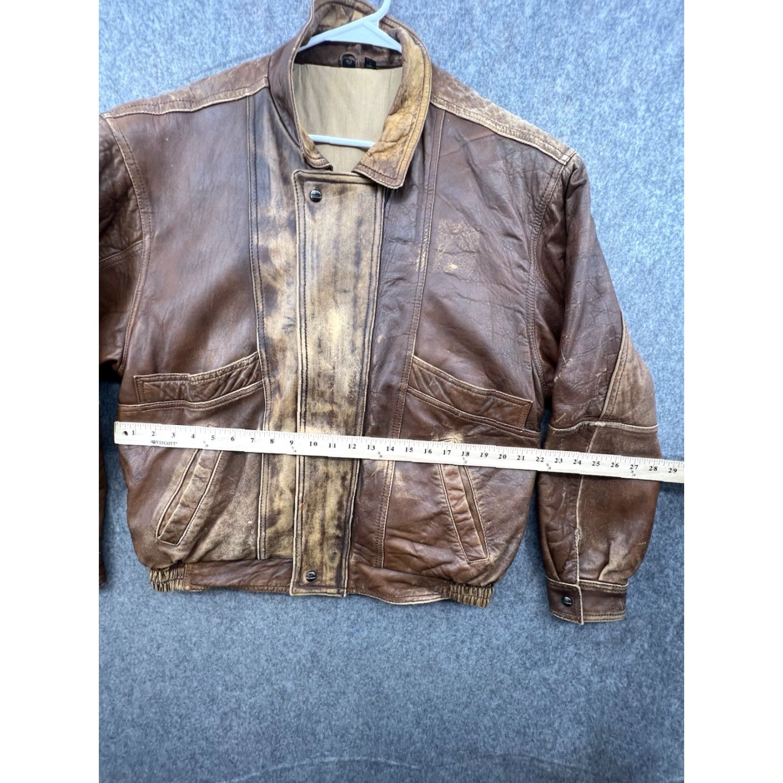 Vintage VINTAGE Mirage Bomber Jacket Mens Brown Leather Mid-Length 42 Full Zip Pockets Size US XS / EU 42 / 0 - 2 Thumbnail