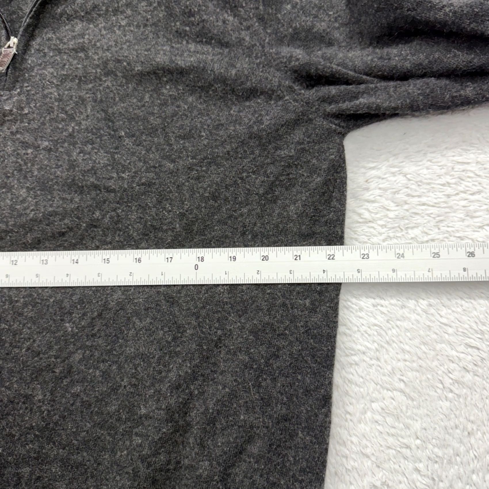 Vintage Mantovani Studio Sweater Charcoal XL Mock Neck Quarter Zip 100% Italian Cashmere Men Knit Pullover Size US XL / EU 56 / 4 - 5 Thumbnail