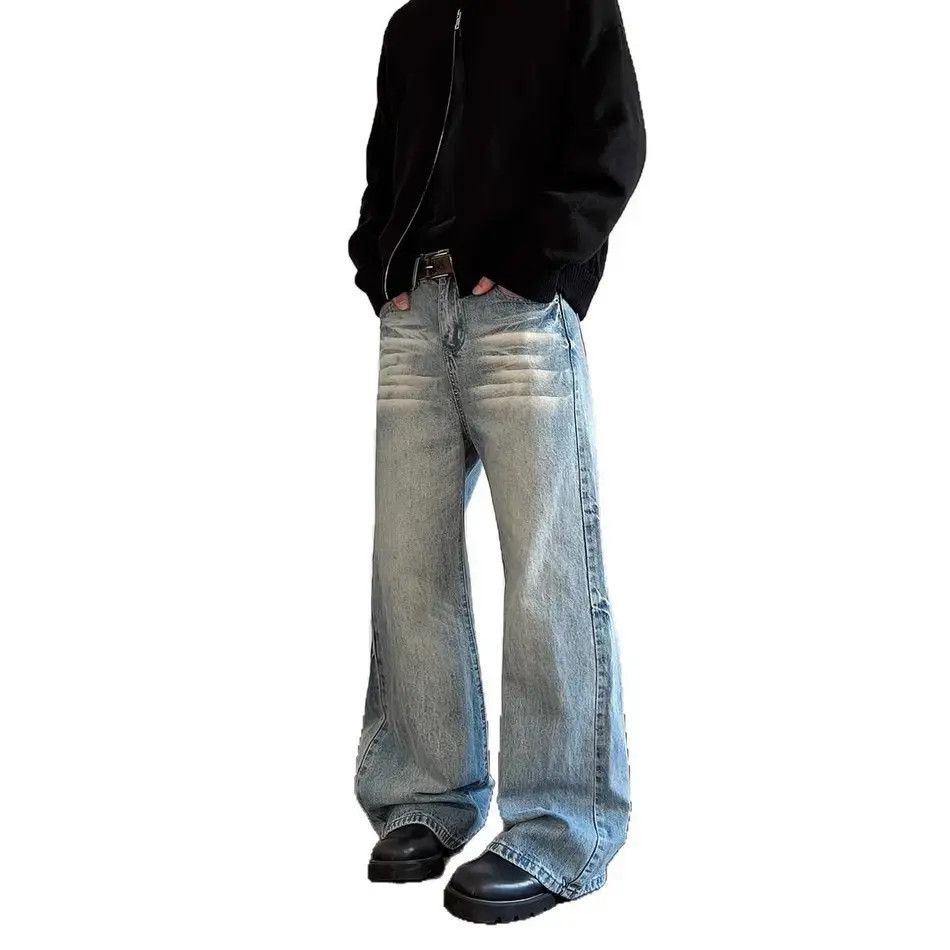 Japanese Brand Retro loose straight leg wide leg cat whisker jeans Size US 32 / EU 48 - 5 Thumbnail