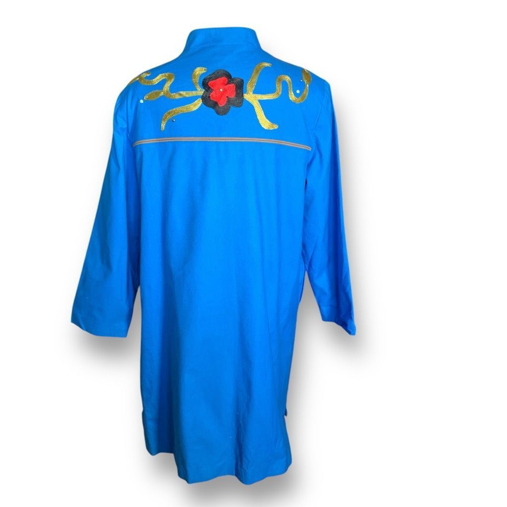 Vintage Vintage Indigo Moon Embroidered Blue Floral Embellished Asia Size XXL / US 16-18 / IT 52-54 - 5 Thumbnail