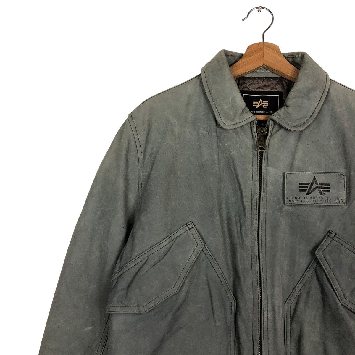 Alpha Industries 🔥VINTAGE GENUINE LEATHER COWHIDE BOMBER JACKET FLY USA Size US M / EU 48-50 / 2 - 9 Thumbnail