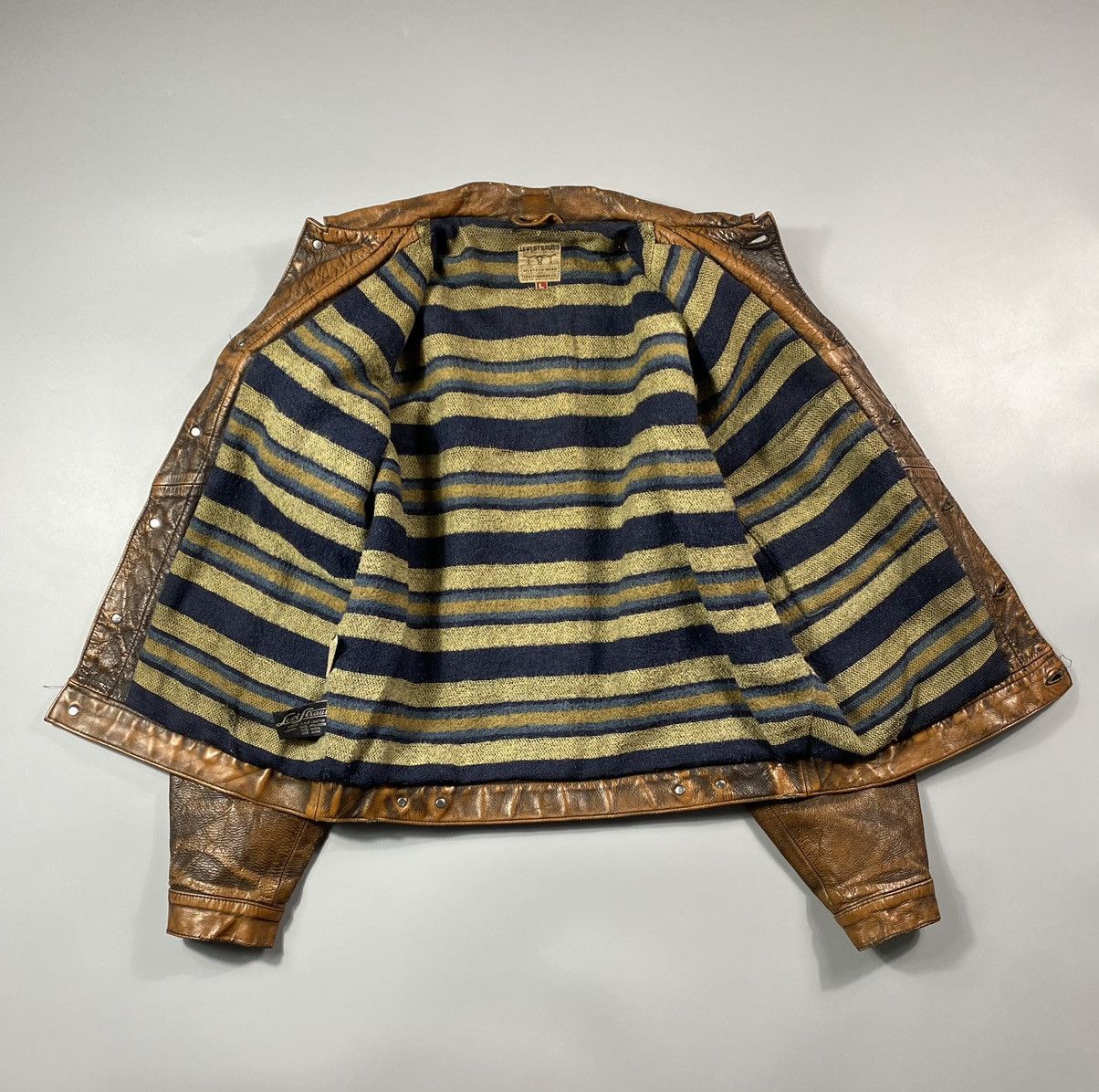 Levi's Grail! 1970s Levis Long Horn Trucker Leather Jacket Size US L / EU 52-54 / 3 - 18 Thumbnail