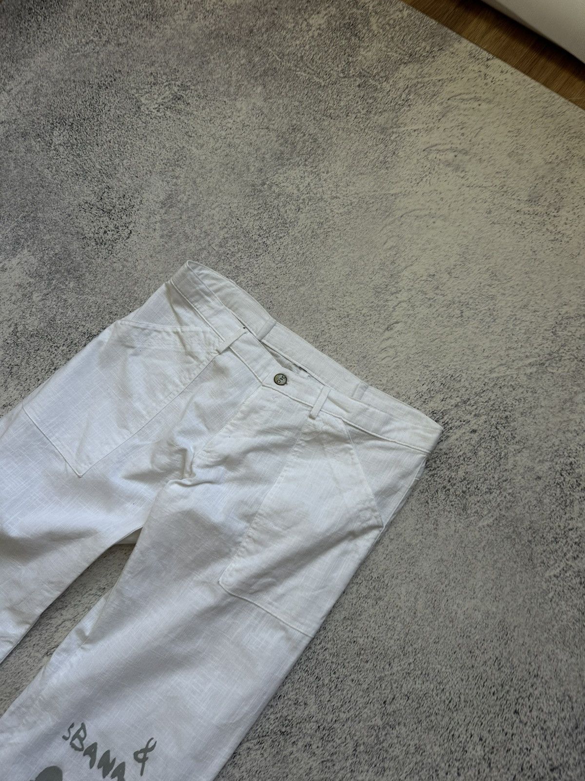 Other Rare! Vintage Dolce & Gabbana Multilogo Linen Pants Y2K Sexy Size 34" / US 12 / IT 48 - 5 Thumbnail