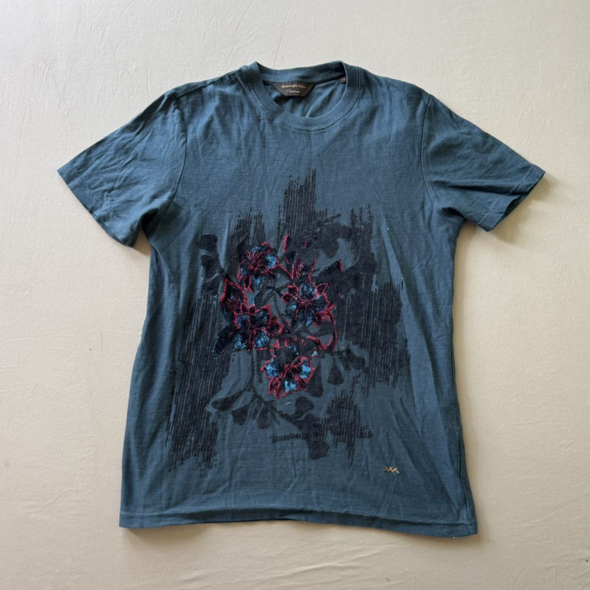 Ermenegildo Zegna Ermenegildo Zegna Embroidered Floral Tee Size US XS / EU 42 / 0 - 1 Thumbnail