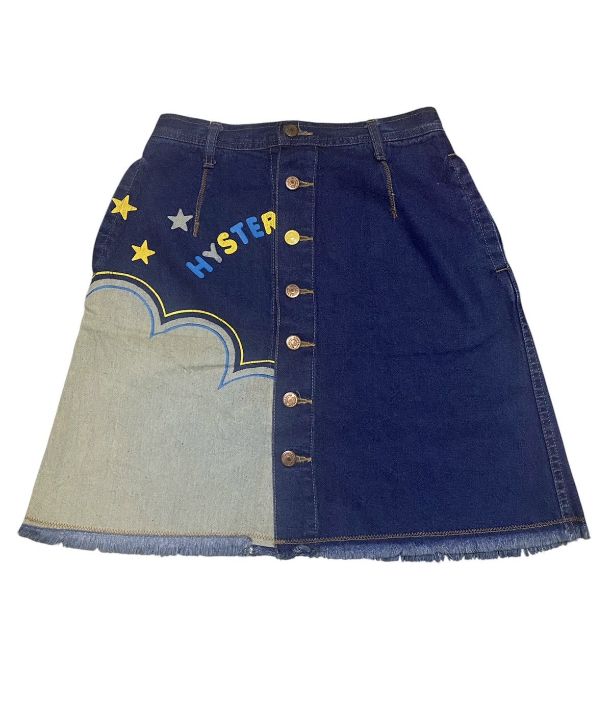 Hysteric Glamour Hysteric Glamour Multicolor Spellout Button Up Denim Skirt Size 26" / US 2 / IT 38 - 1 Thumbnail
