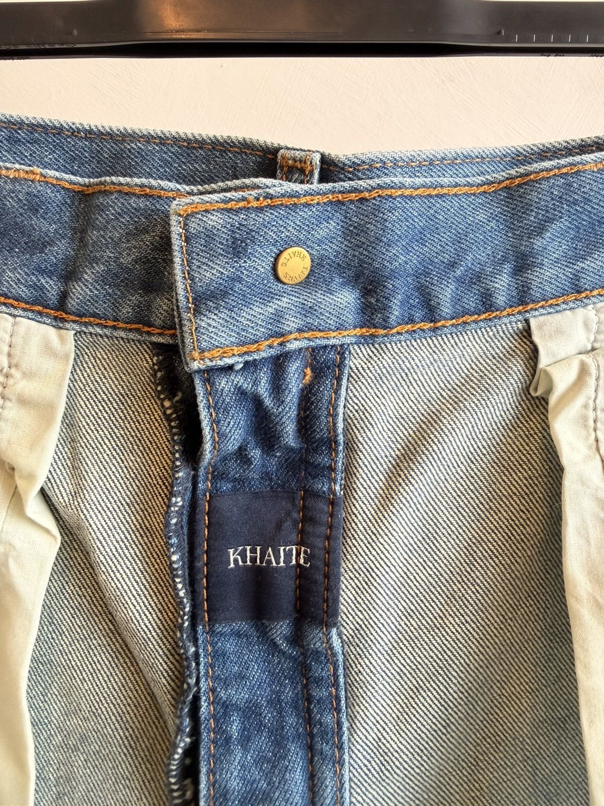KHAITE NWT Khaite Kerrie Jeans Denim Straight Leg Raw Hem Size 30 Size 30" / US 8 / IT 44 - 12 Thumbnail
