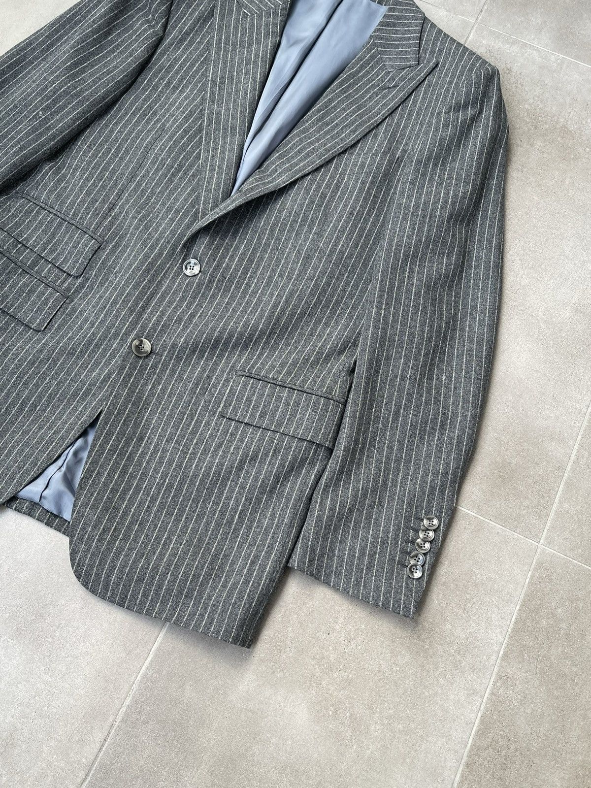Suitsupply SS12 Suitsupply White Striped Grey Wool Casual Blazer Size 42S - 8 Thumbnail