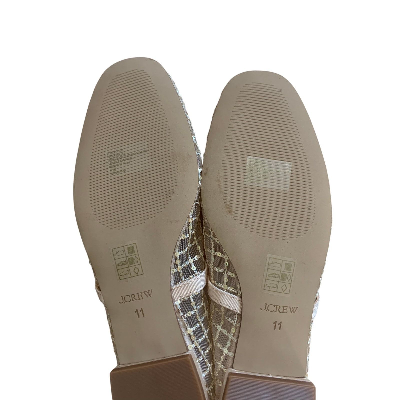Anthropologie NWT J.Crew Gold Sequin Mary Jane Flats - Sizes 11 MSRP $148 Size US 11 / IT 41 - 5 Thumbnail