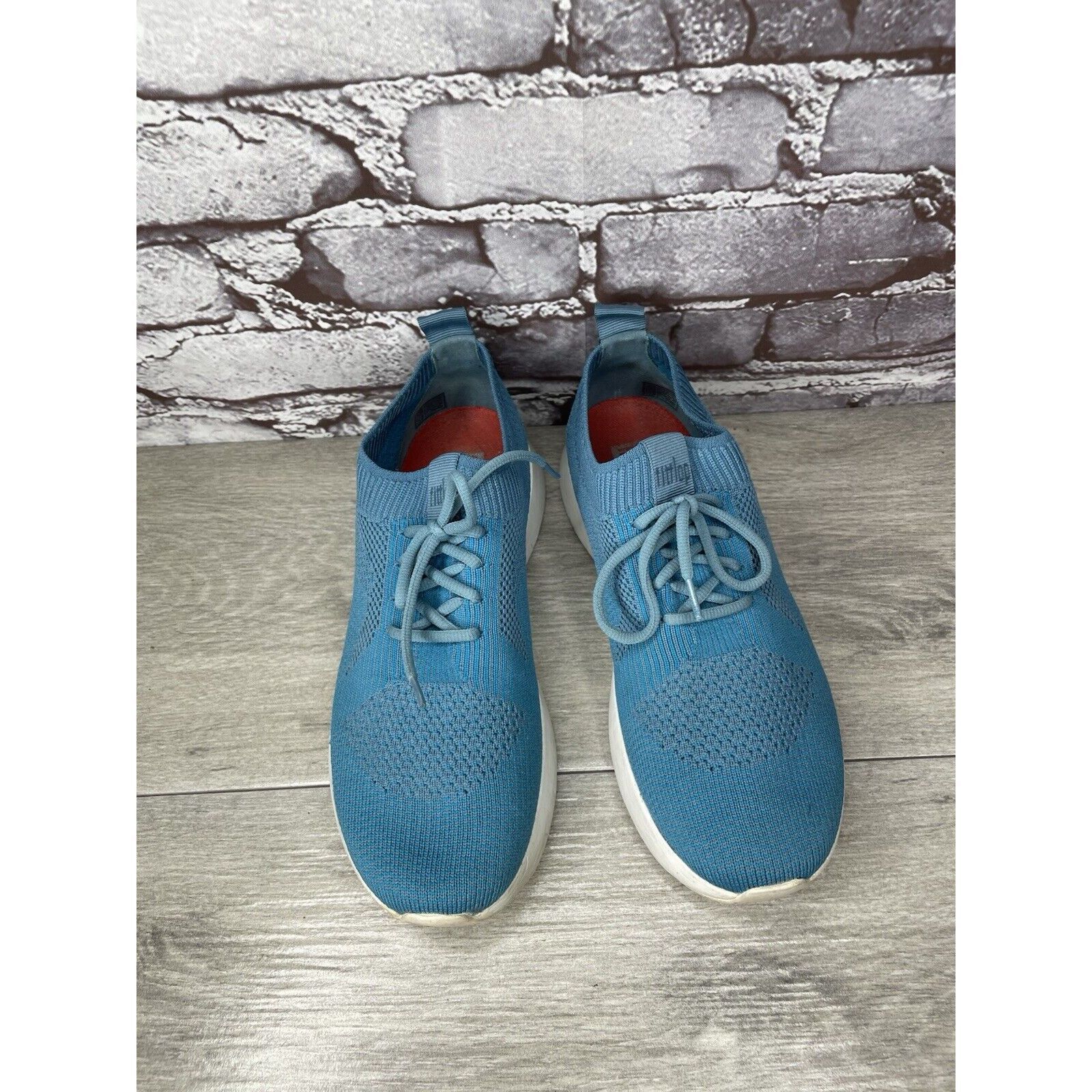 Other FITFLOP UBERKNIT Teal Blue Stretch Knit Mesh Wedge Sneakers Size US 6 / IT 36 - 12 Thumbnail