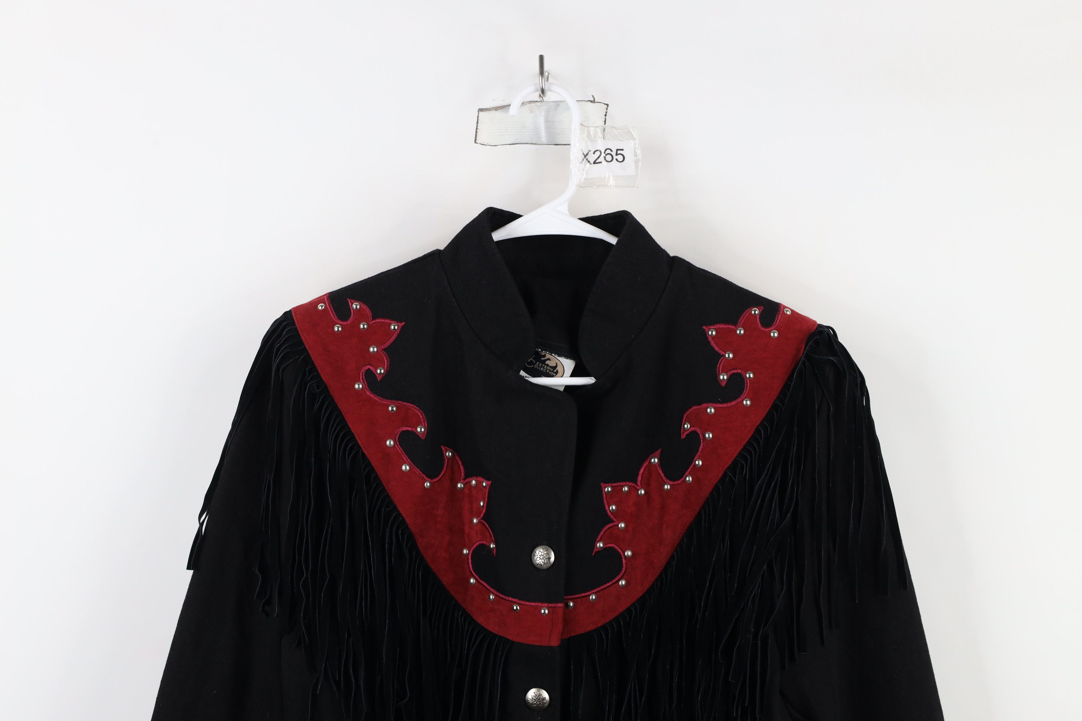 Vintage Vintage 90s Rockabilly Suede Fringed Denim Jacket USA Size L / US 10 / IT 46 - 2 Thumbnail