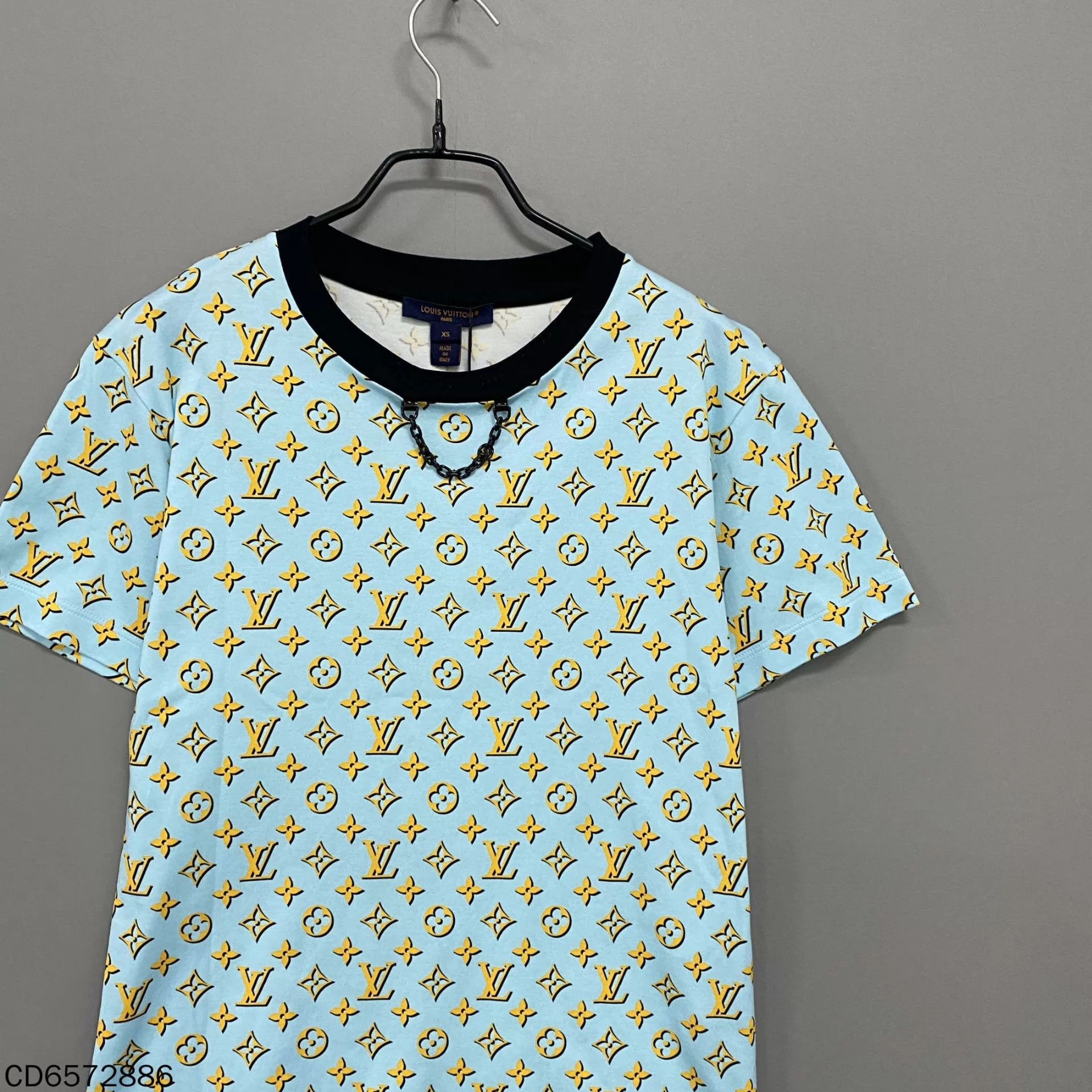 Louis Vuitton LV Allover Logo Chain Short Sleeve 95 New XS Stained Size XS / US 0-2 / IT 36-38 - 2 Thumbnail