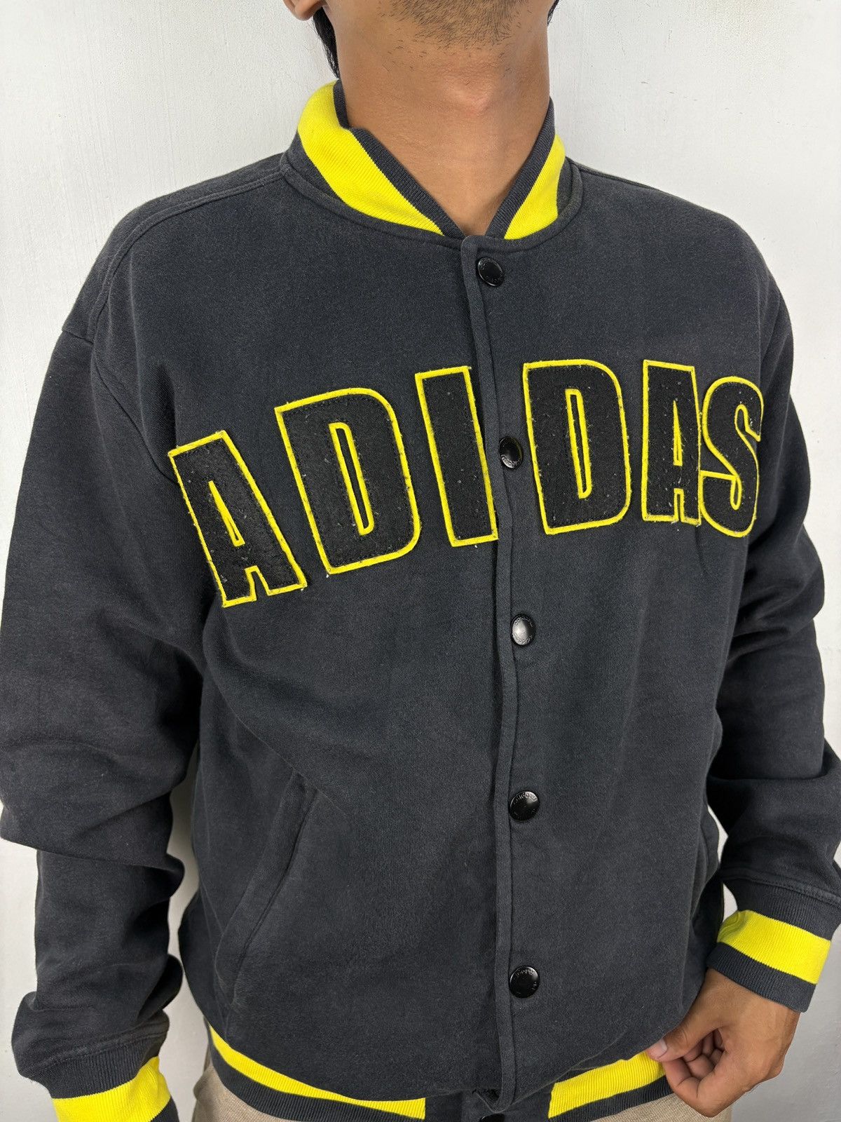 Adidas Adidas Baseball Jacket Faded Black Size US M / EU 48-50 / 2 - 2 Thumbnail