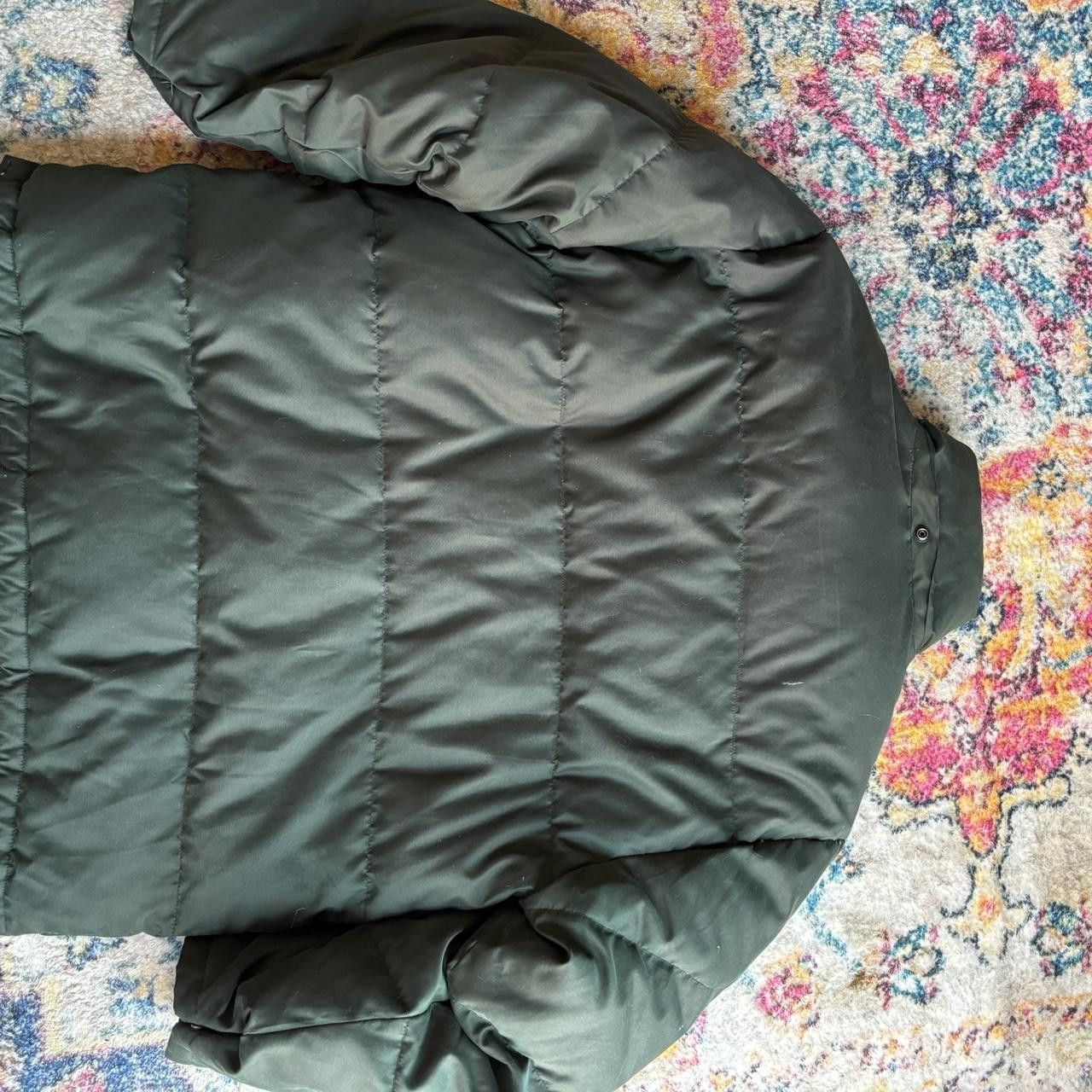 Designer Vintage West Bay Dark Green streetwear winter puffer jacket Size US XXL / EU 58 / 5 - 2 Thumbnail