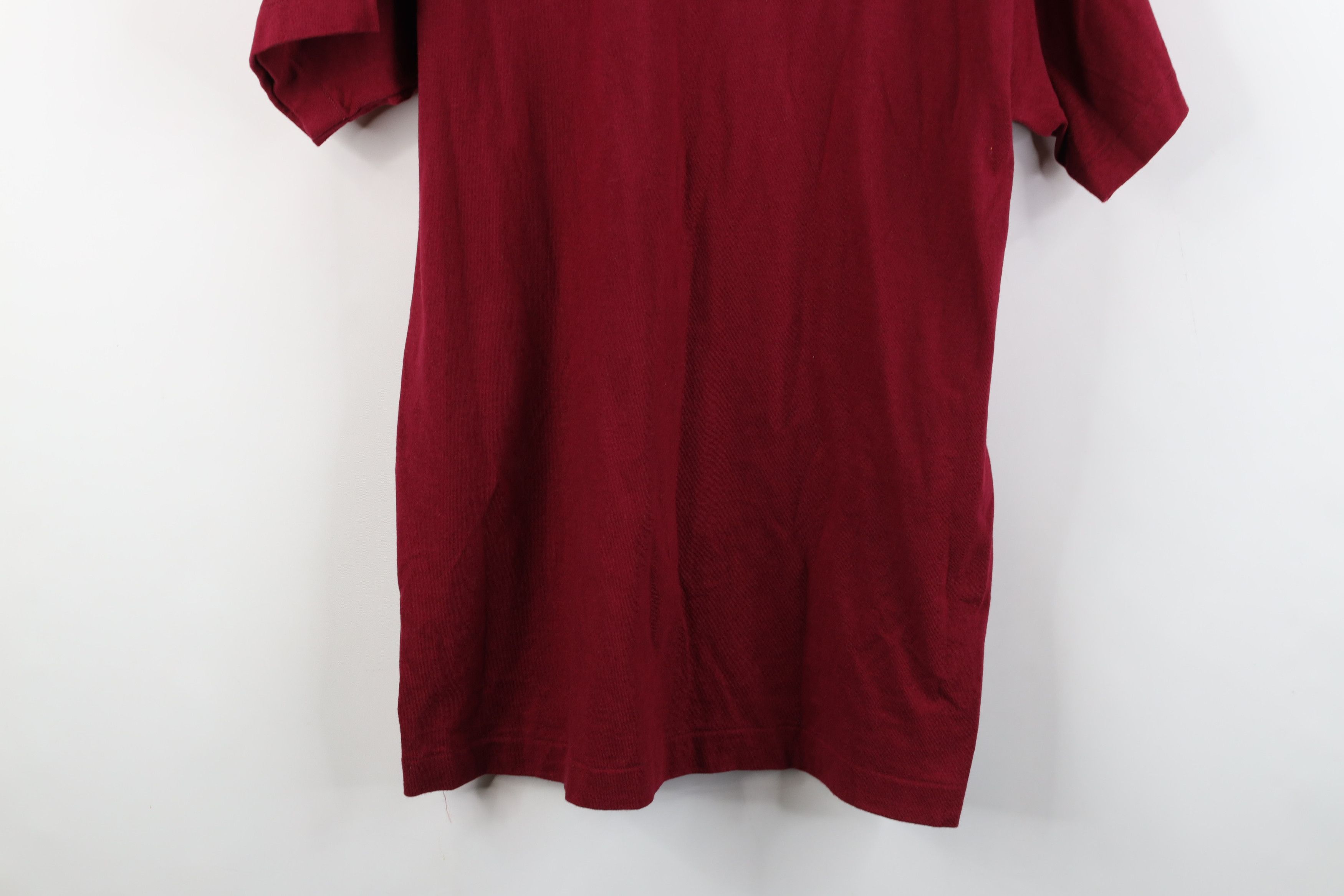 Vintage Vintage 90s Quaker Oatmeal Oats T-Shirt Burgundy Cotton USA Size US L / EU 52-54 / 3 - 13 Thumbnail