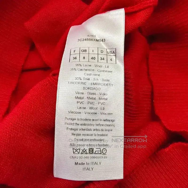 Dior Dior Red Wool Women's Pullover Sweater . Size S / US 4 / IT 40 - 5 Thumbnail