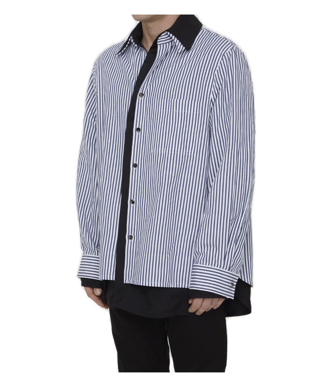 Bottega Veneta Double Layered Striped Shirt Size US XL / EU 56 / 4 - 9 Thumbnail