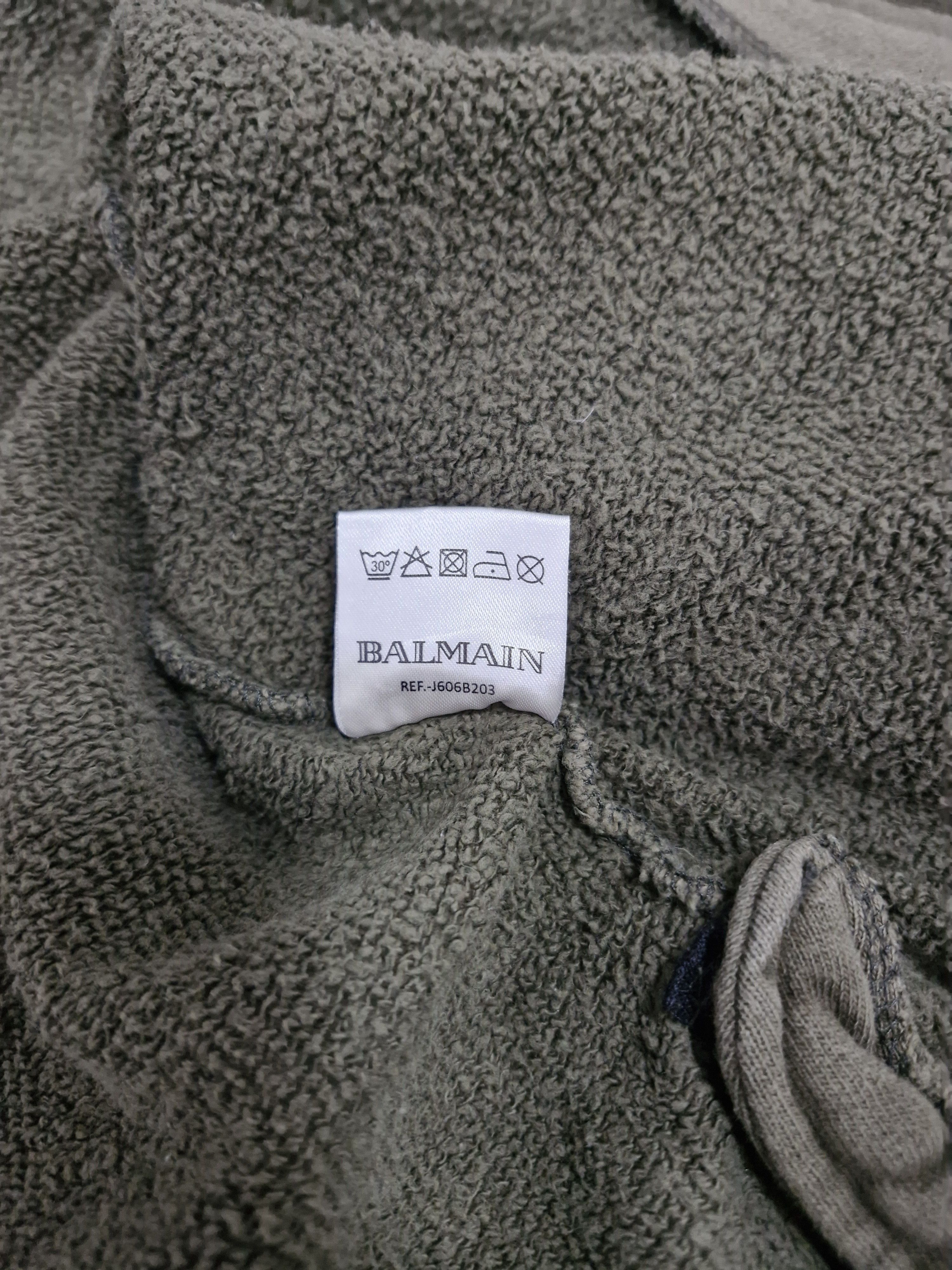 Balmain SS10 Balmain Decarnin Faded Khaki Green Distressed Hoodie Size US S / EU 44-46 / 1 - 6 Thumbnail
