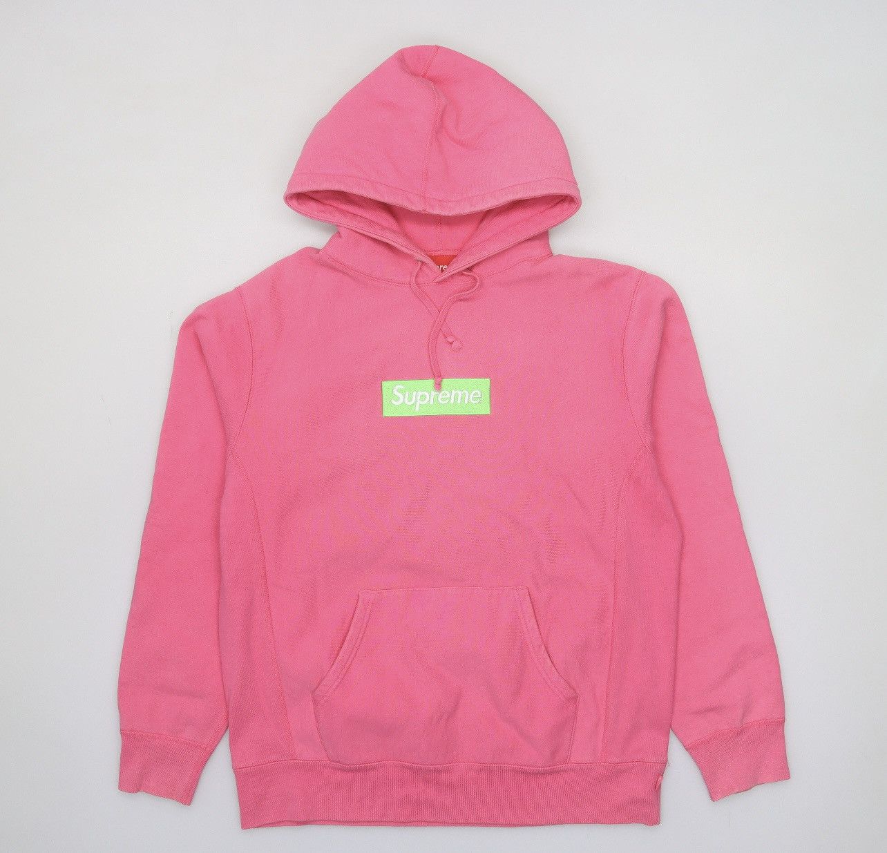 Supreme Supreme fw17 pale lime on pink magenta box logo hoodie ...