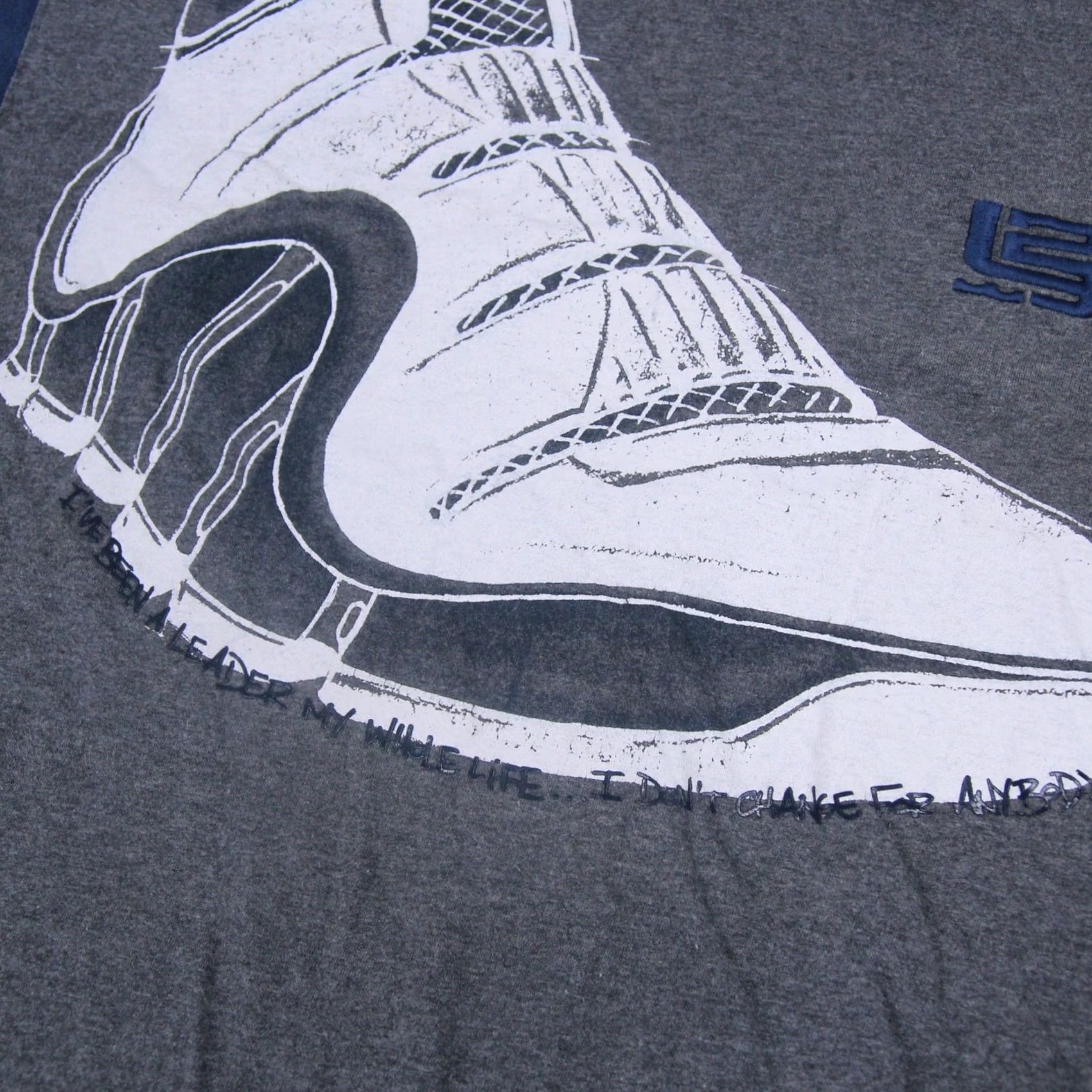 Nike VINTAGE Nike Lebron Air Zoom 4 T-Shirt Mens Large Grey Graphic Shirt 90s 00s Mens Size US L / EU 52-54 / 3 - 3 Thumbnail