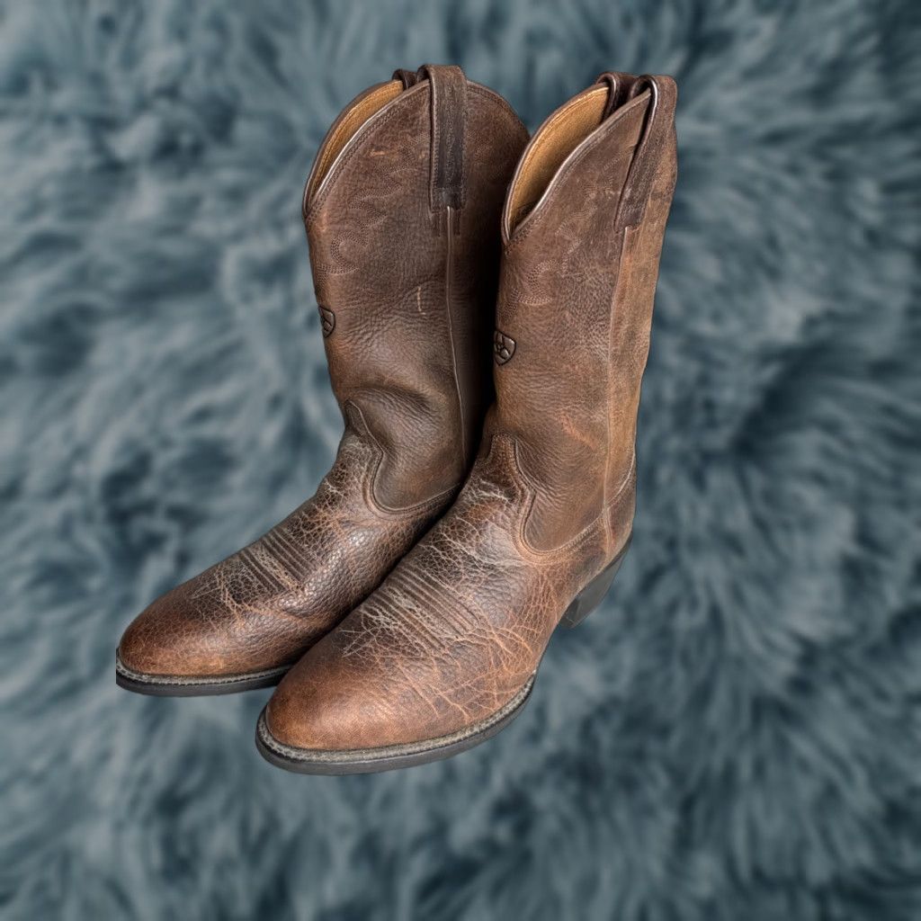 Ariat Ariat 34624 Brown Leather Cowboy Western Boots Mens Sz 10.5 EUC Leather Upper Outsole Western Style Cowboy Theme 1990s? Size US 11 / EU 44 - 1 Thumbnail