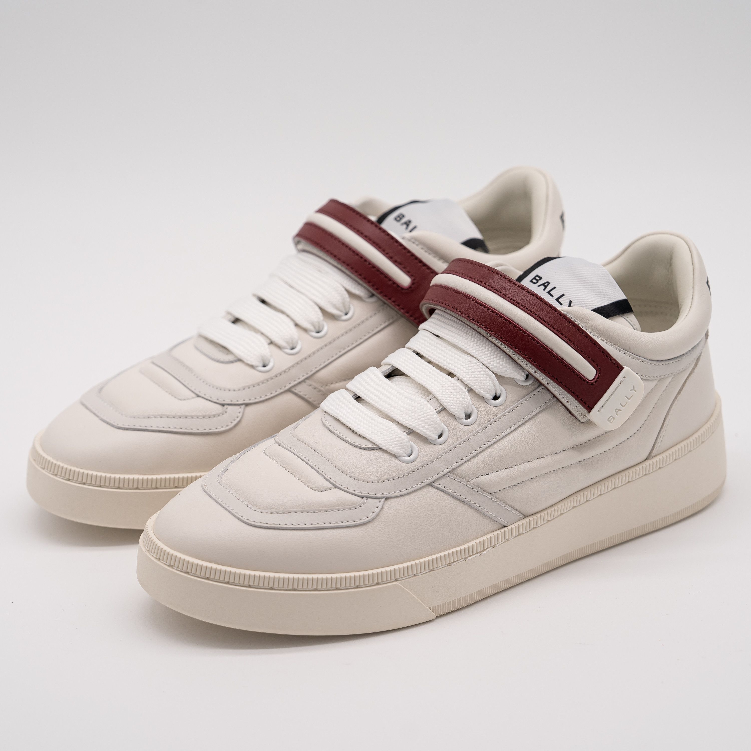 Bally 10.5 Bally Royce White Leather Sneakers Strap Size US 10.5 / IT 40.5 - 1 Thumbnail
