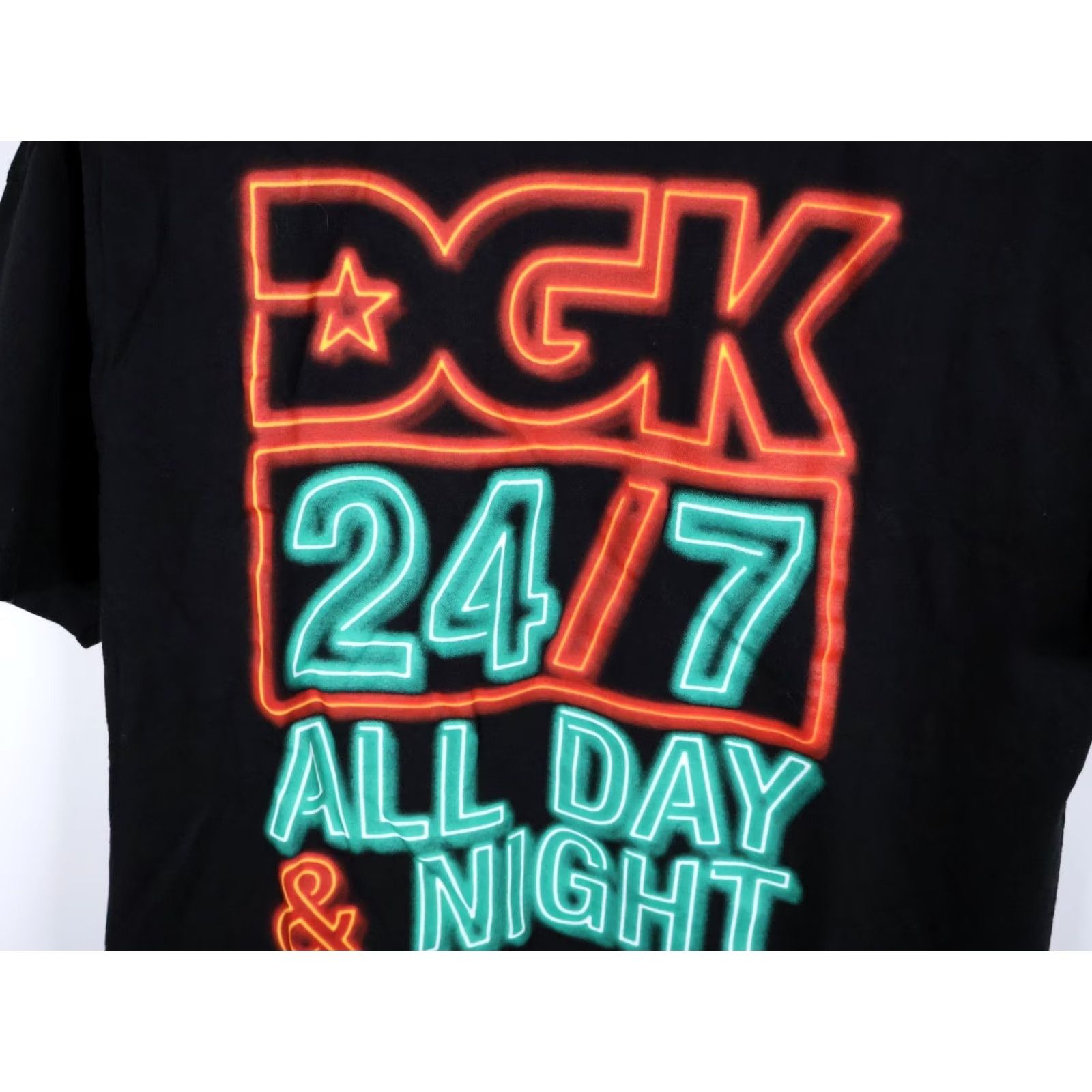 DGK DGK T-Shirt Neon Sign 24/7 All Day & Night Black Short Sleeve Logo Crew Neck Mens XL Size US XL / EU 56 / 4 - 7 Thumbnail