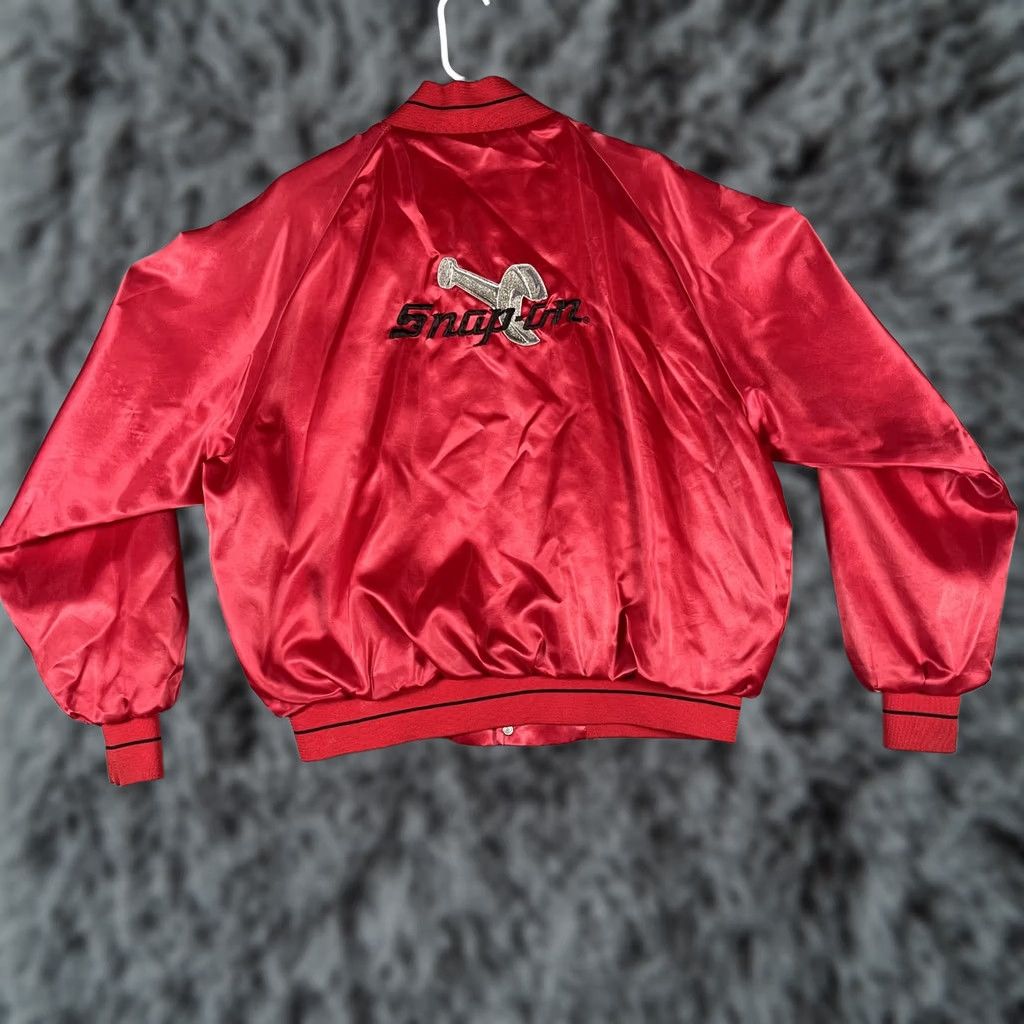 Vintage VINTAGE Horizon Sportswear Snap-on Jacket Mens XL Red Satin Bomber Mechanic Auto Shop USA 90s Size US XL / EU 56 / 4 - 1 Thumbnail