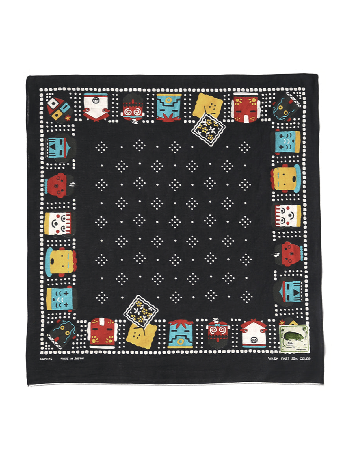 Kapital Kapital Mt.Fuji Smiley Bandana - Black | Grailed