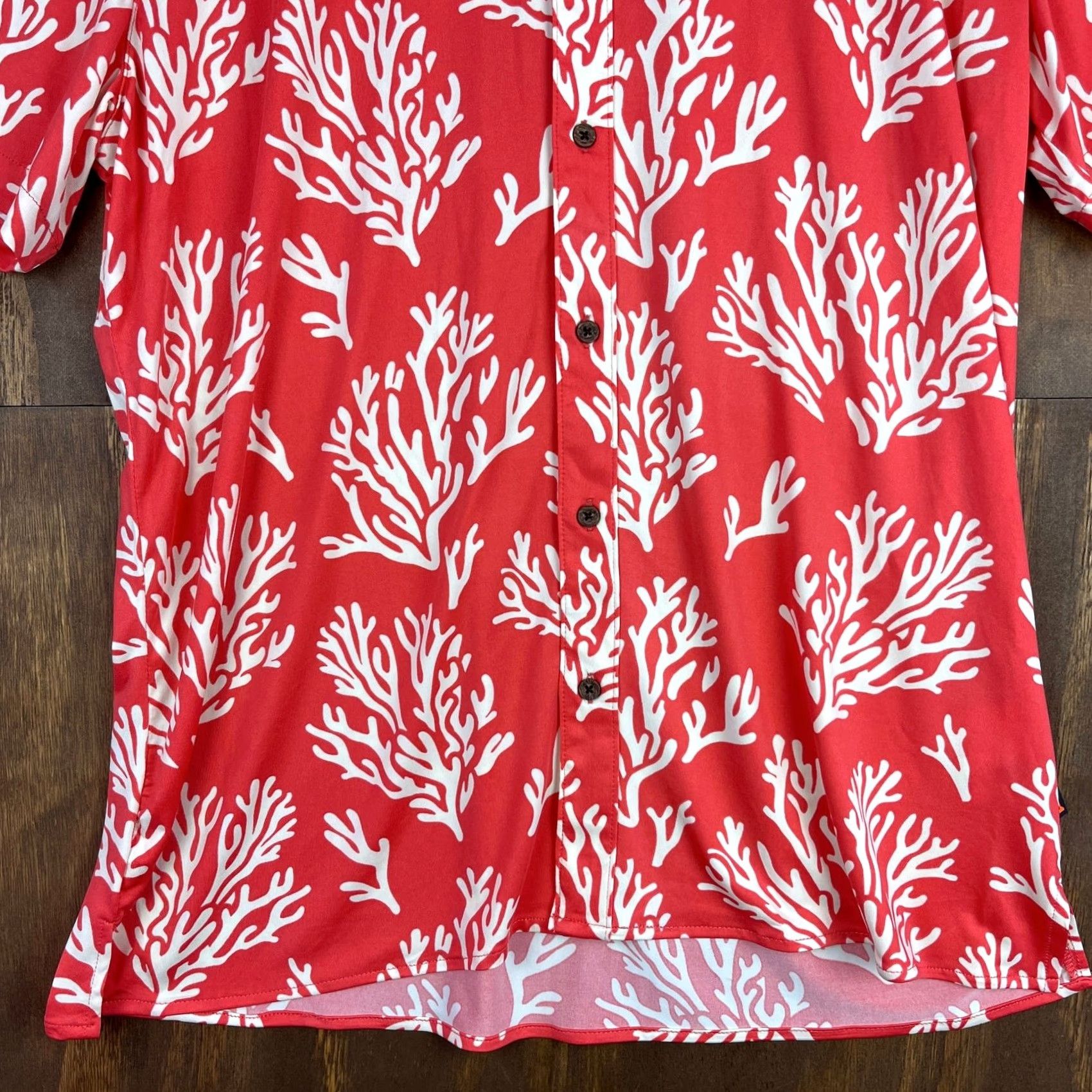 Vintage Margaritaville Mens Shirt Button-Down Short Sleeve Deep Sea Coral Reef Pattern UPF +50 Large Size US L / EU 52-54 / 3 - 3 Thumbnail