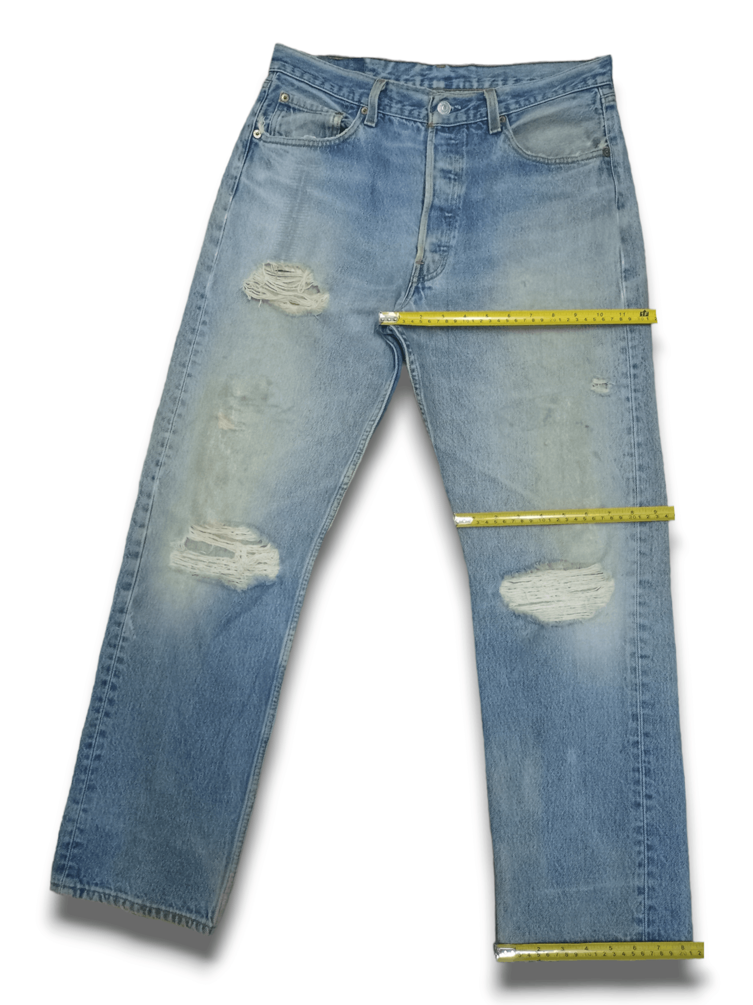 Levi's × Levi's Vintage Clothing Vintage 90s Levis 501 Button Fly Distressed Baggy Jeans Size US 32 / EU 48 - 12 Thumbnail