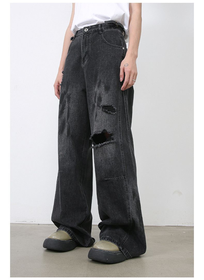 Japanese Brand × Jean American retro distressed straight-leg ripped jeans Size US 32 / EU 48 - 2 Thumbnail