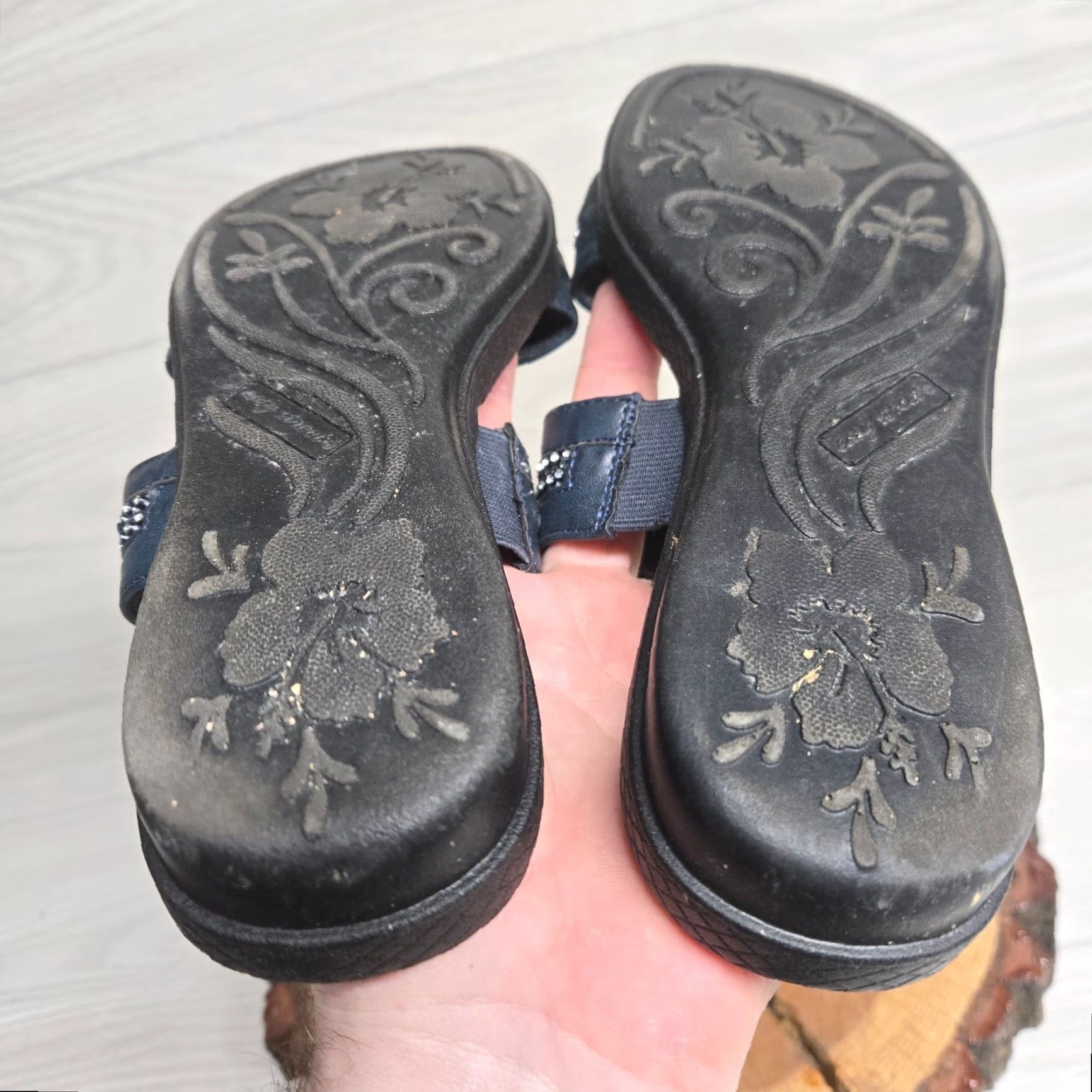 Vintage Easy Street Sandal Women’s Slide 7.5 Tan Blue Summer Beach Casual Shoes Size US 8 / IT 38 - 7 Thumbnail