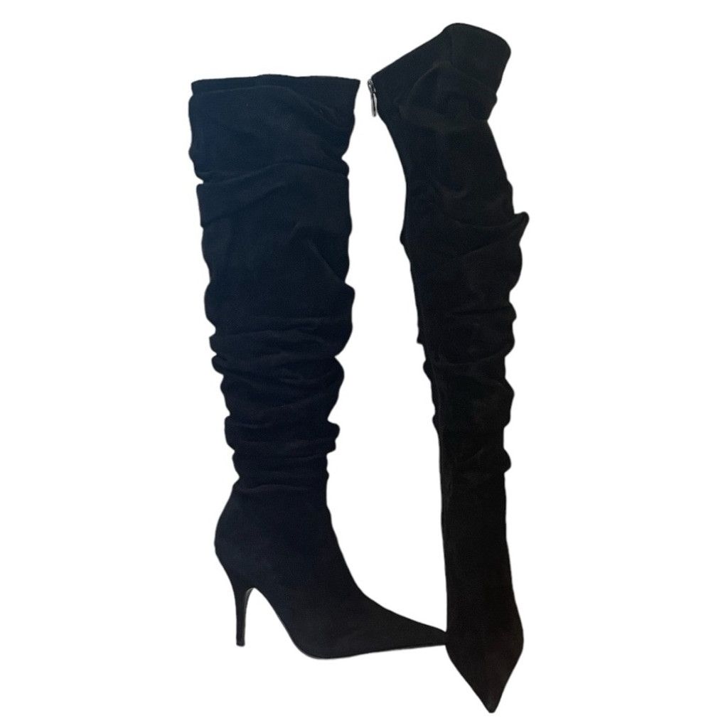 Aldo ALDO Yolando Black Suede over the knee high heels boots 37 Size US 8 / IT 38 - 2 Thumbnail