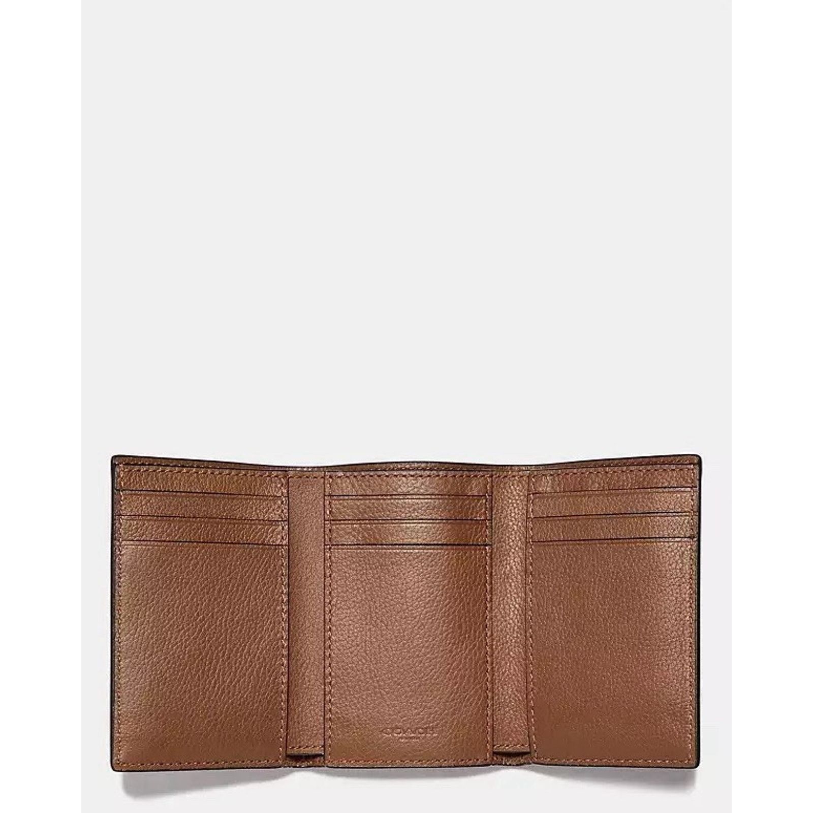Coach NWT Coach Men's Leather Tri-Fold Wallet 23845 Saddle Size ONE SIZE - 5 Thumbnail