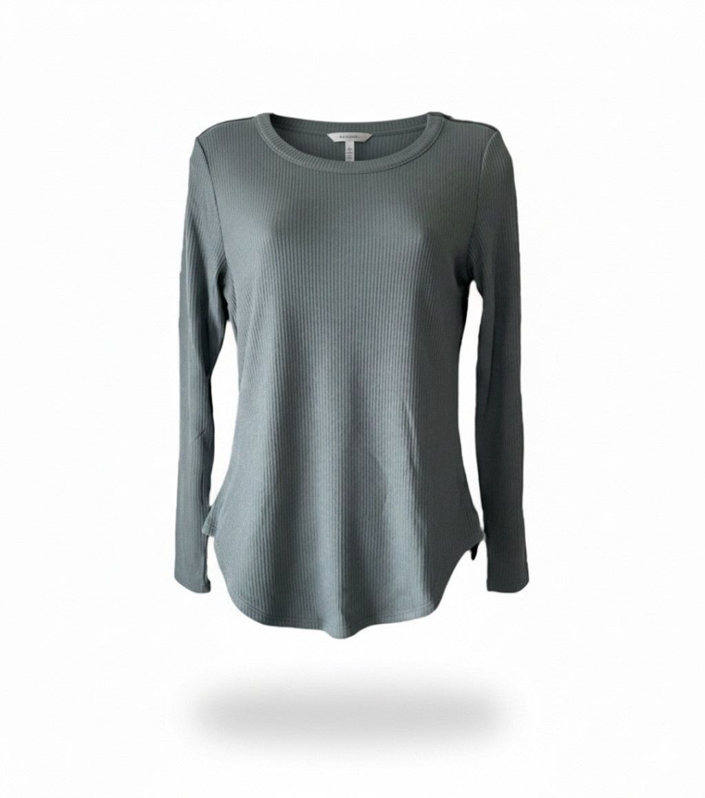 Chaser Brand Chaser Ribbed Thermal Tunic Scoop Gray Blue Neck Size Small Size S / US 4 / IT 40 - 1 Thumbnail