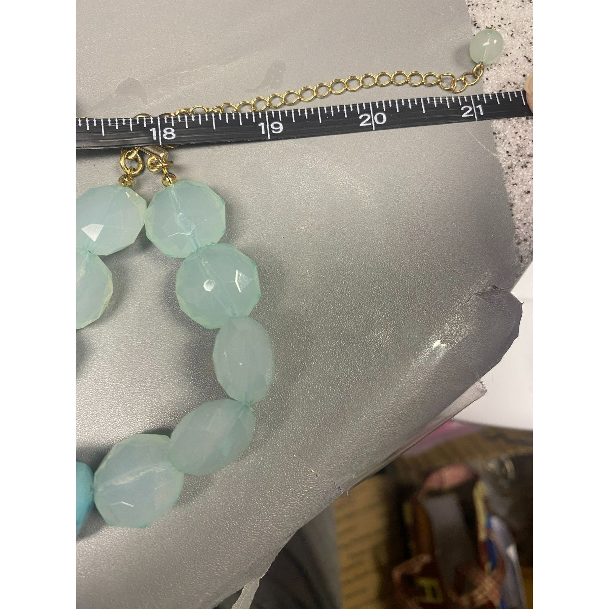 Other Three Stranded Chunky Aqua & Gray Beaded Necklace With 18 in Size ONE SIZE - 6 Thumbnail