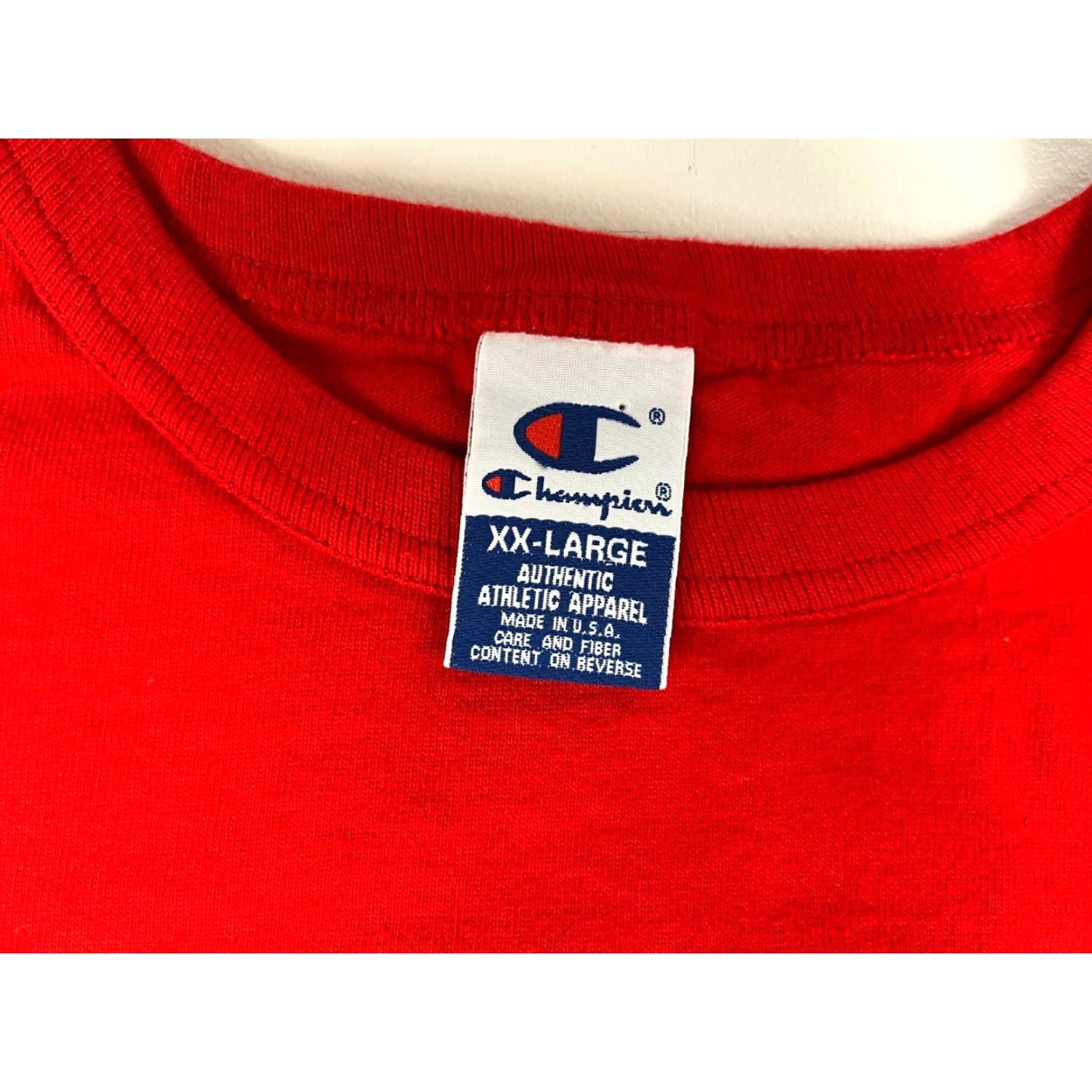 Champion VINTAGE Champion Chicago Bulls NBA T-Shirt Mens XXL Red 90s USA Cotton Short Sleeve Crew Neck Size US XXL / EU 58 / 5 - 4 Thumbnail